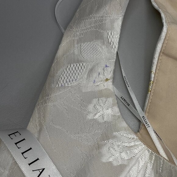 Elliatt Women's Octavia Jacquard Mini Dress – Size S – Ivory/Gold with Large Bow - Picture 11 of 11